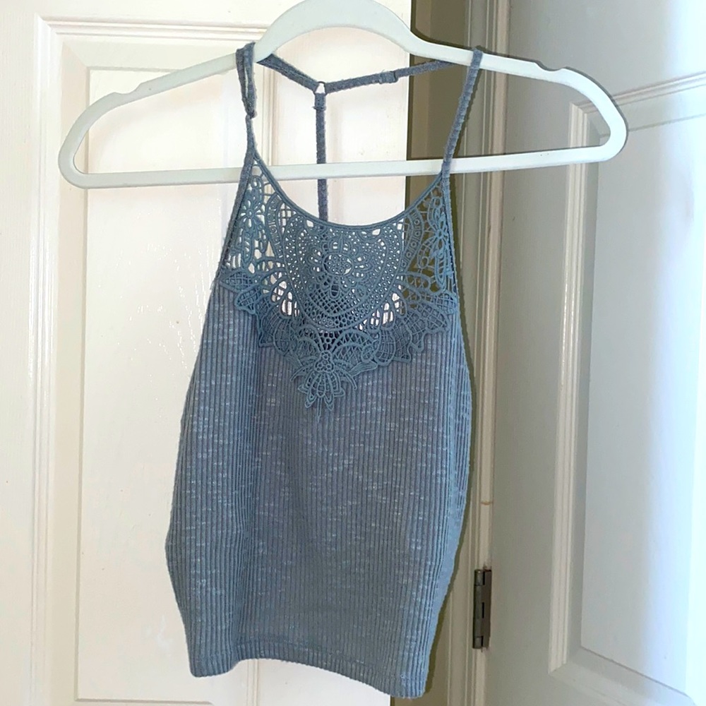 SEARS | gray | lace | cropped tank top